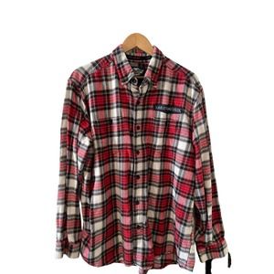 Harley-Davidson Red Black White Plaid Button-Down Shirt